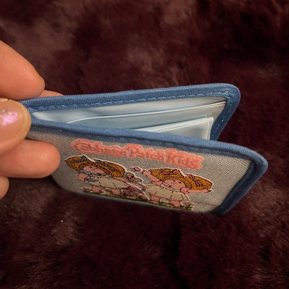 CABBAGE PATCH KIDS Pastel Wallet Vintage Coin Purse Bag 1983 Kawaii Vinyl Fabric - Picture 2 of 9